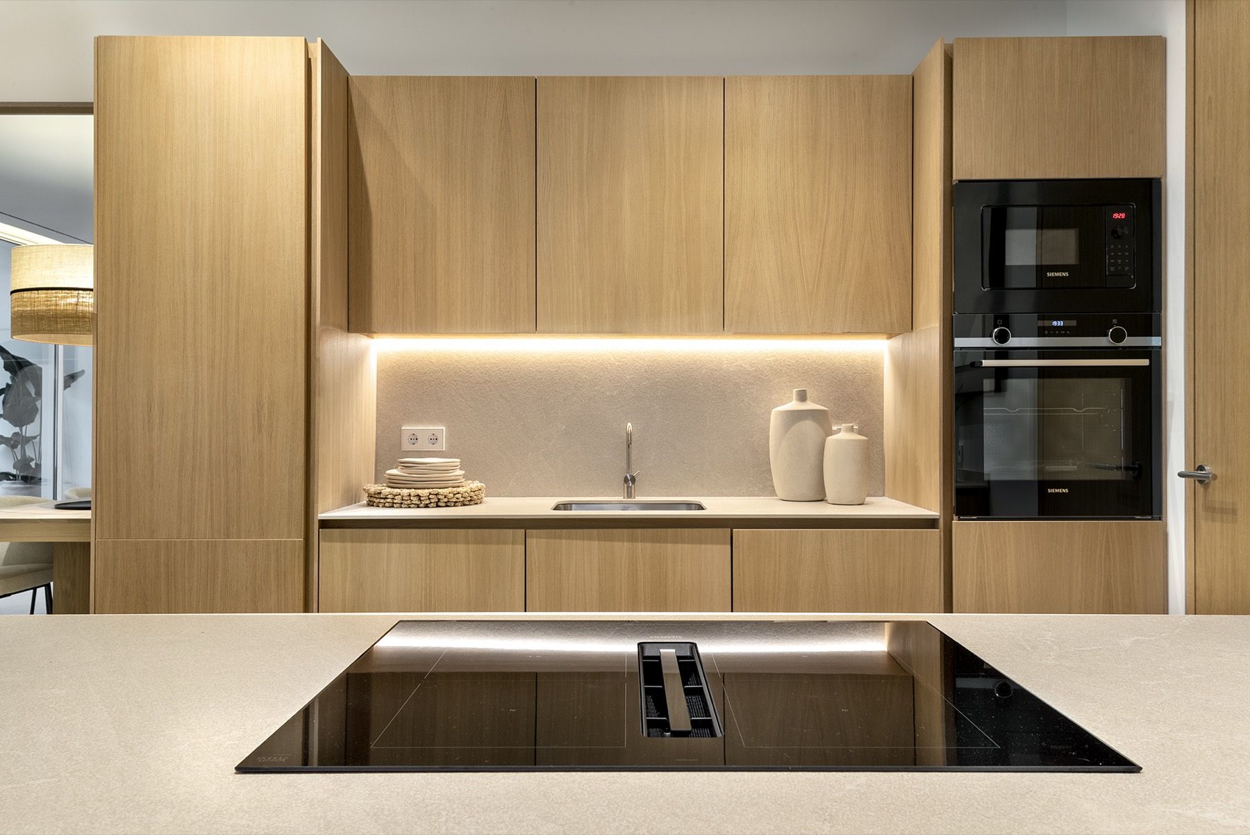 Kitchen with oak fronts